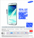 Samsung Galaxy Note II - 15% Cashback